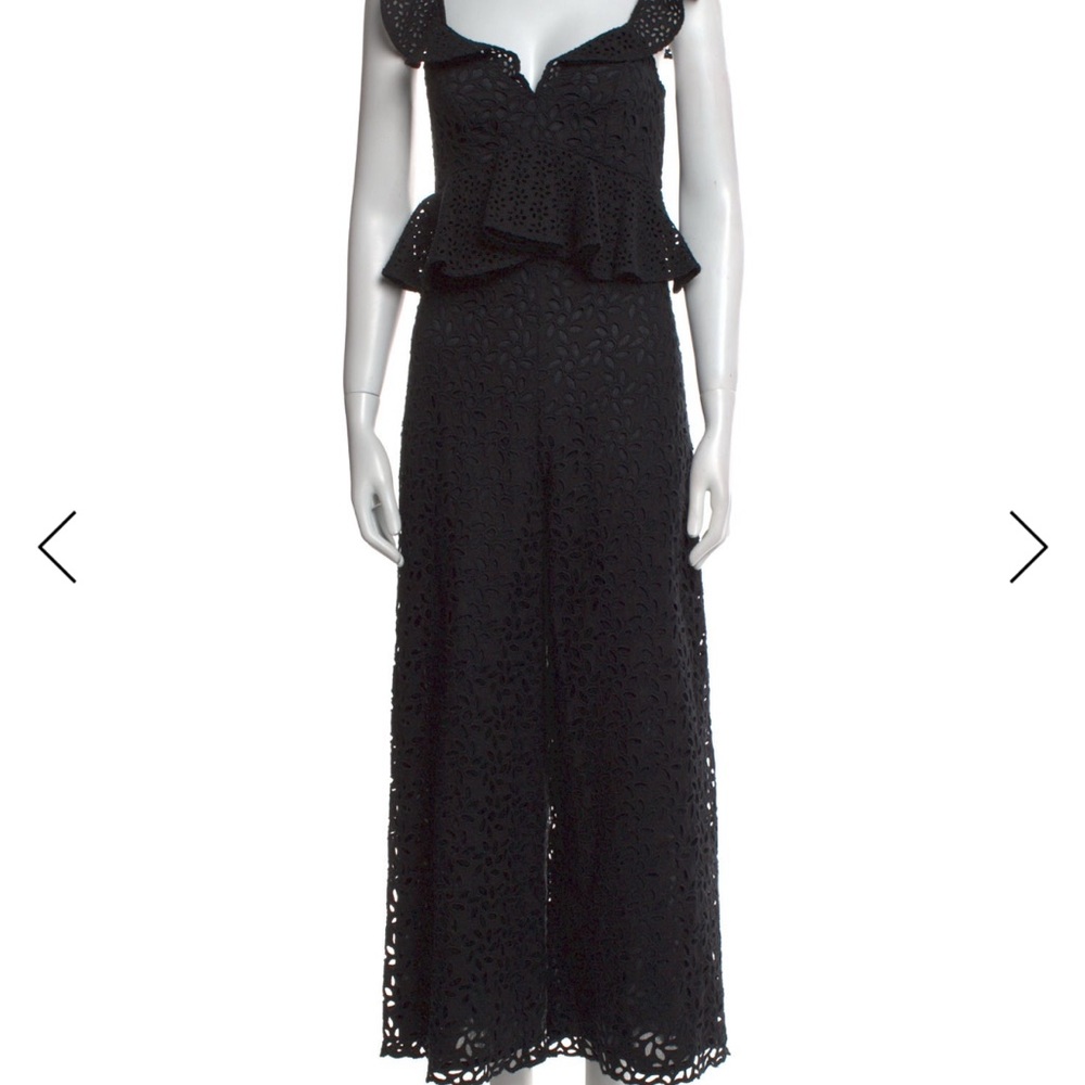 Amur Black Eyelet Peplum Jumpsuit